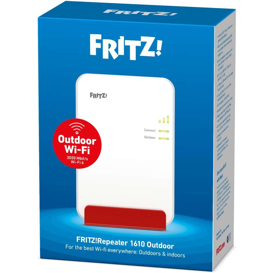 AVM FRITZ REPEATER 1610 OUTDOOR 20003166 Ripetitore Wi-Fi Range Extender Mesh Y 3000 Mbps Colore White