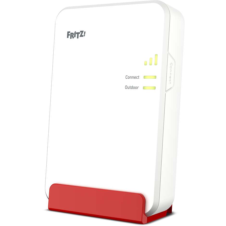 AVM FRITZ!Repeater 1610 Outdoor Ripetitore Wi-Fi 6 da Esterno con Alimentazione PoE+ e Staffa di Fissaggio - Bianco