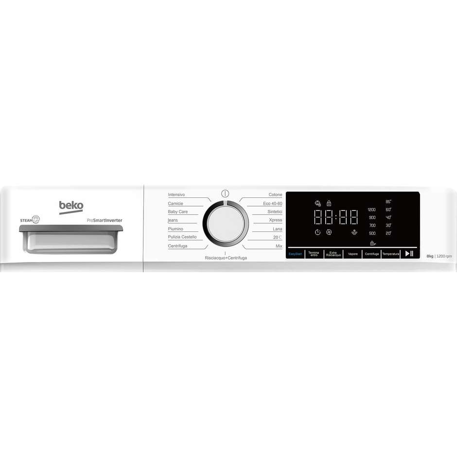 Beko b100 BMX8126DW Lavatrice 8 kg 1200 Giri Classe A Vapore Bianco