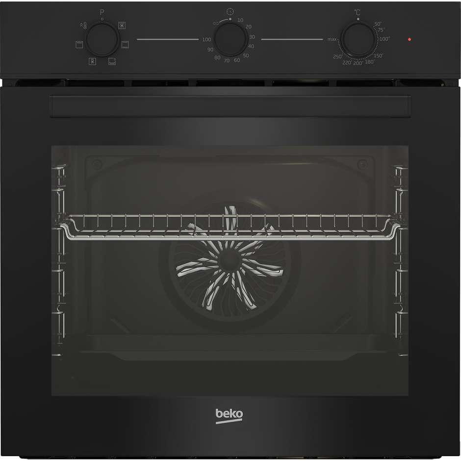 Beko BBIE11100B Forno Elettrico Ventilato da Incasso 72 Litri 6 Funzioni Cavità Smaltata Classe A Total Black