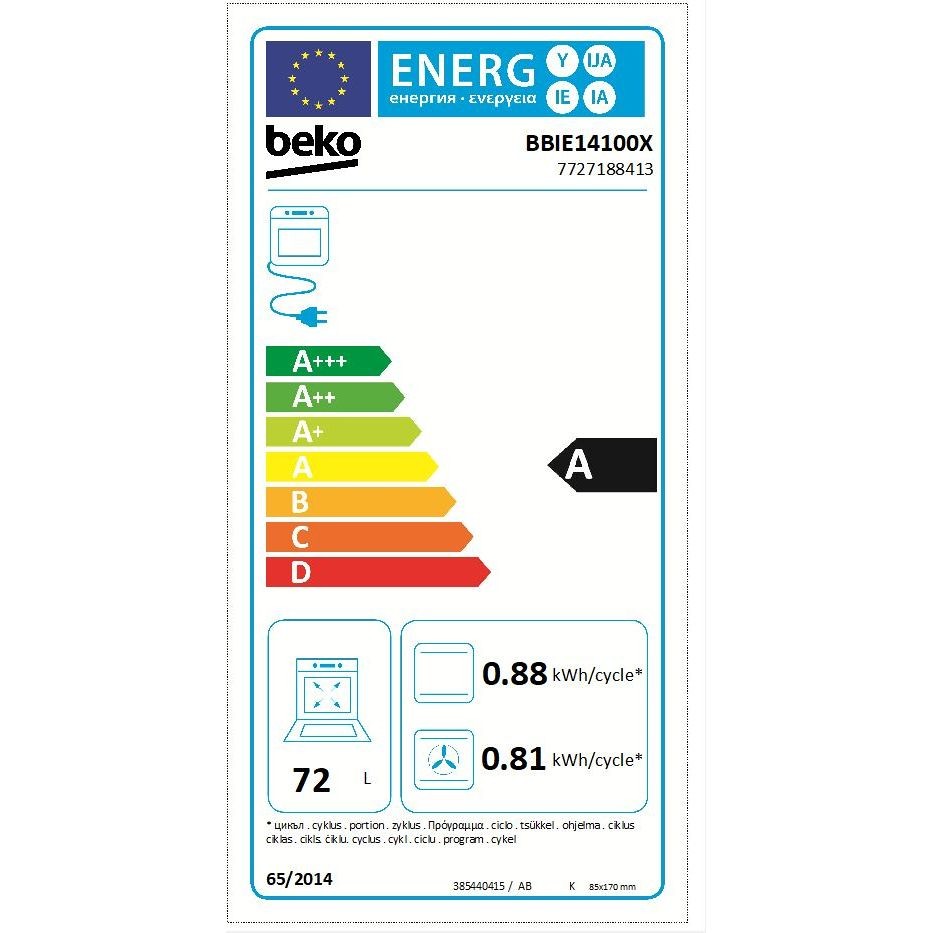Beko BBIE14100X forno Beyond b100 da incasso inox da 72 L, 6 funzioni e pulizia idrolitica