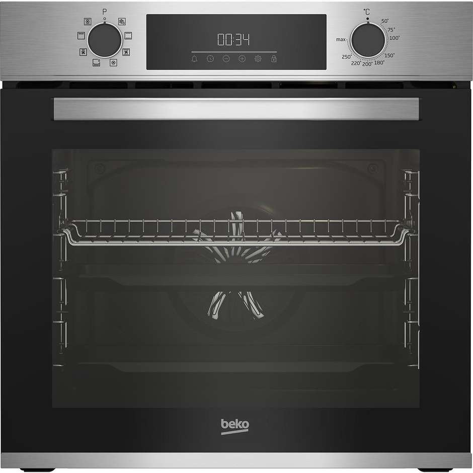 Beko BBIM12300X Forno Elettrico da Incasso 72 Litri Termoventilato Display Touch SteamShine Classe A Inox