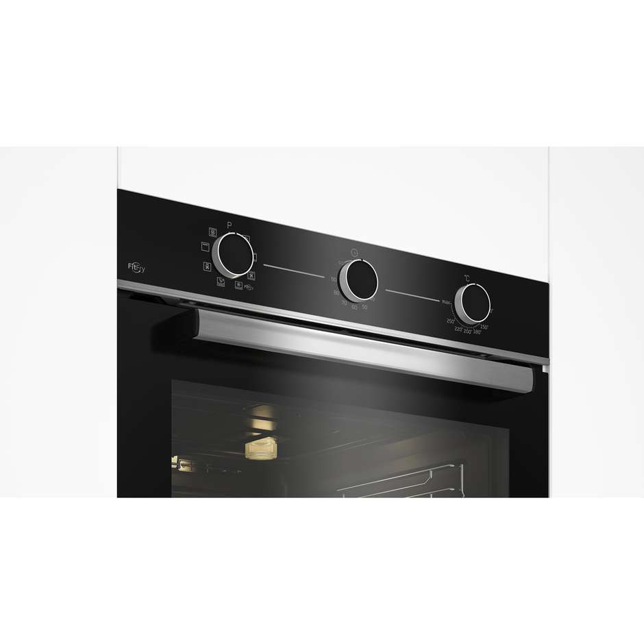 Beko BBIMA13100X Forno Elettrico da Incasso 72 Litri AirFry 8 Funzioni Idrolitico Classe A Nero e Inox