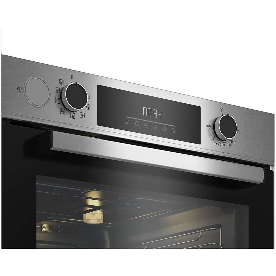 Beko BBIS12300X Forno elettrico Multifunzione 9 Funzioni Potenza 3300 W Capacita 72 Lt Classe  A+ Colore Acciaio Inox