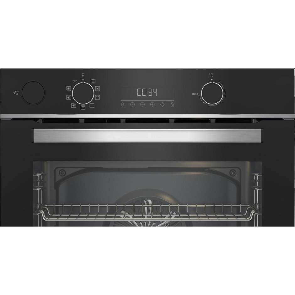 Beko BBIS13300X Forno Elettrico da Incasso 72 Litri SteamAid Porta 4 Vetri Guide Telescopiche Classe A+ Inox
