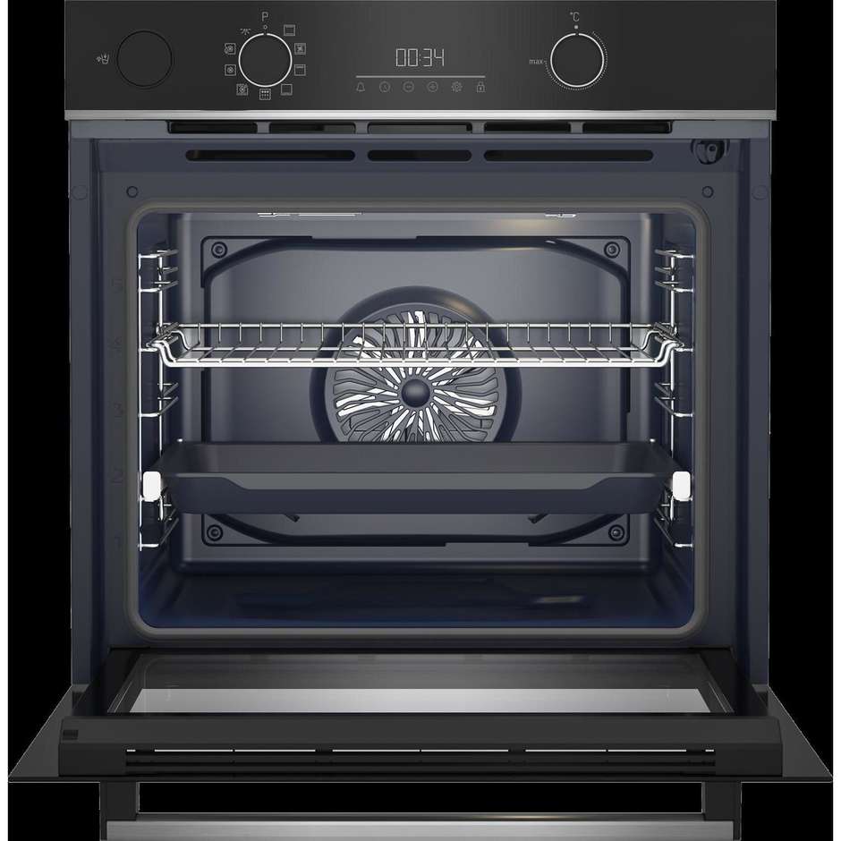 Beko BBIS13300X Forno Elettrico da Incasso 72 Litri SteamAid Porta 4 Vetri Guide Telescopiche Classe A+ Inox