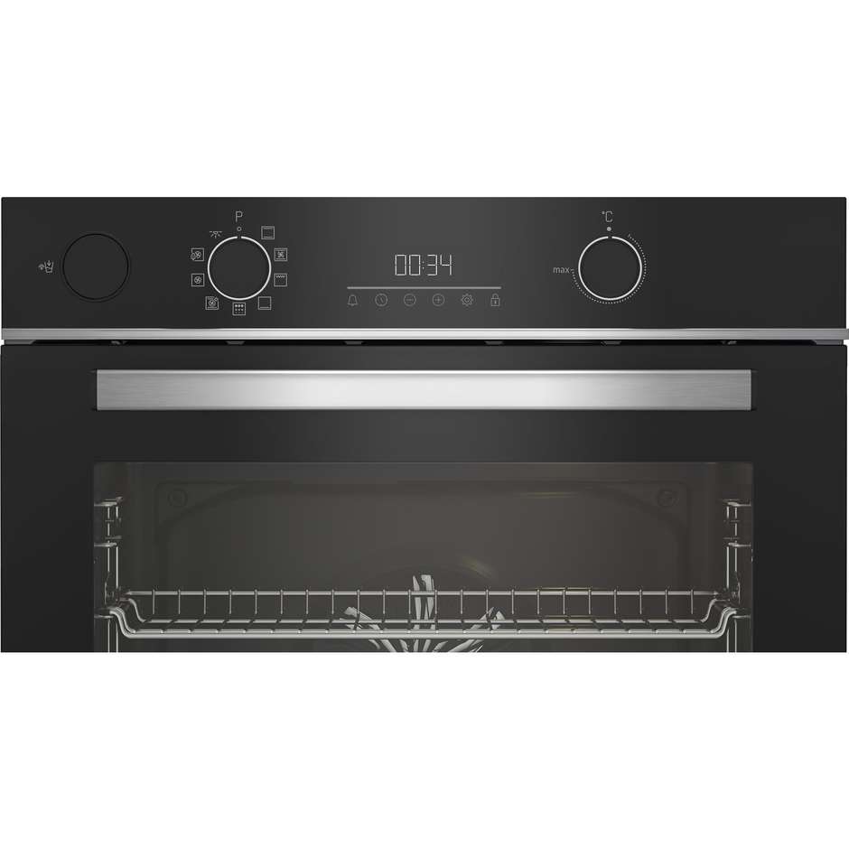 Beko BBIS13300XMPE Forno elettrico Multifunzione 9 Funzioni Potenza 2700 W Capacita 72 L Classe A+ Colore Cristallo Nero e Inox