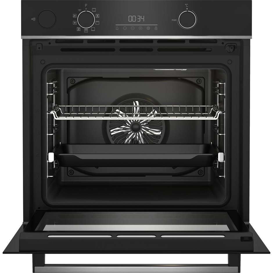 Beko BBIS13300XMPE Forno elettrico Multifunzione 9 Funzioni Potenza 2700 W Capacita 72 L Classe A+ Colore Cristallo Nero e Inox