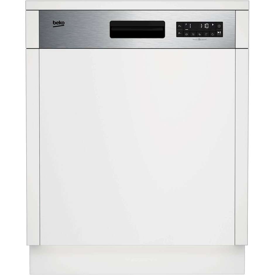 Beko BDSN26430X Lavastoviglie 60 cm semi-integrata con cruscotto Inox 14 Coperti 6 Programmi Classe D Colore Bianco