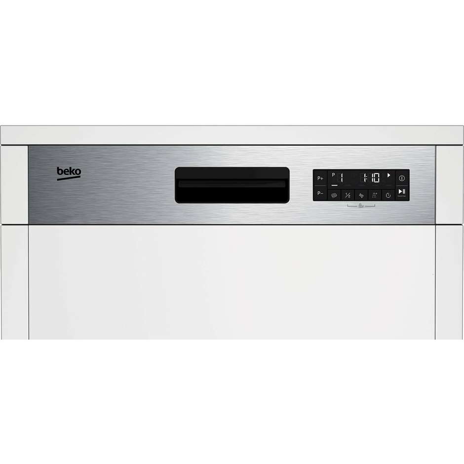 Beko BDSN26430X Lavastoviglie 60 cm semi-integrata con cruscotto Inox 14 Coperti 6 Programmi Classe D Colore Bianco