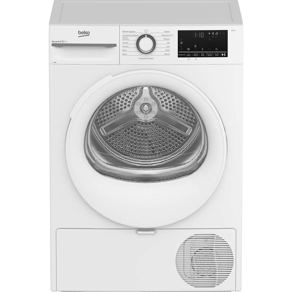 Beko BMT481WI Asciugatrice a Pompa di calore Capacita 8 Kg Classe A+++ Colore Bianco