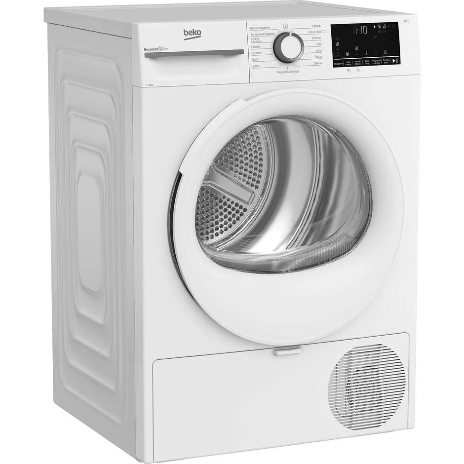 Beko BMT481WI Asciugatrice a Pompa di calore Capacita 8 Kg Classe A+++ Colore Bianco