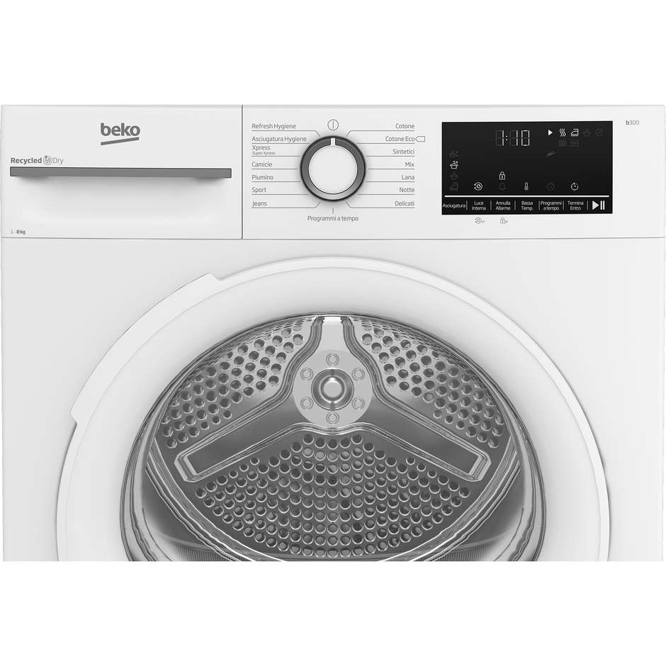 Beko BMT481WI Asciugatrice a Pompa di calore Capacita 8 Kg Classe A+++ Colore Bianco