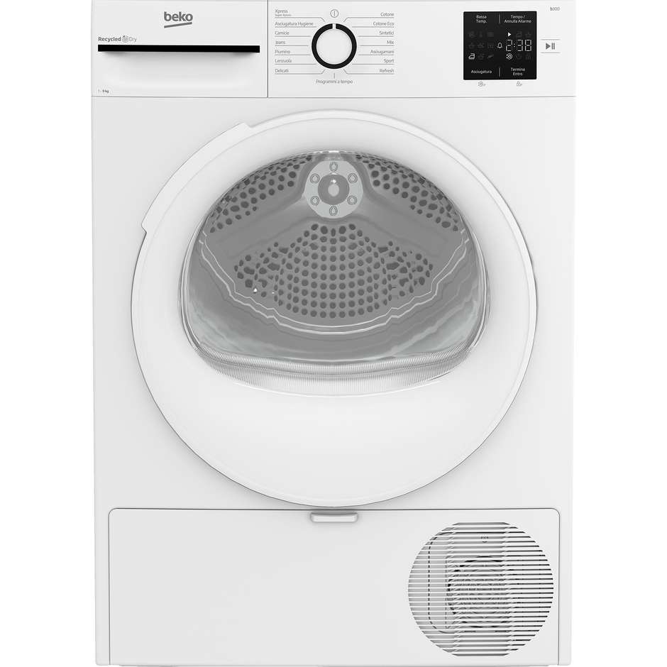 Beko BMT93EW Asciugatrice 9 kg Pompa di Calore Display Digitale Bianca
