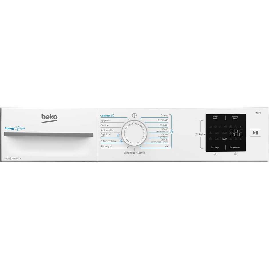 Beko BMWRU3821W Lavatrice Carica Frontale Capacita 8 Kg 1200 Giri/min Classe A Colore Bianco