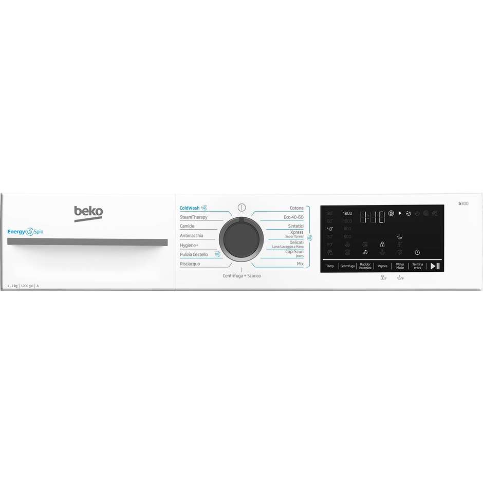 Beko BMWSU4721A Lavatrice slim 7 kg 1200 giri Inverter vapore classe A bianca