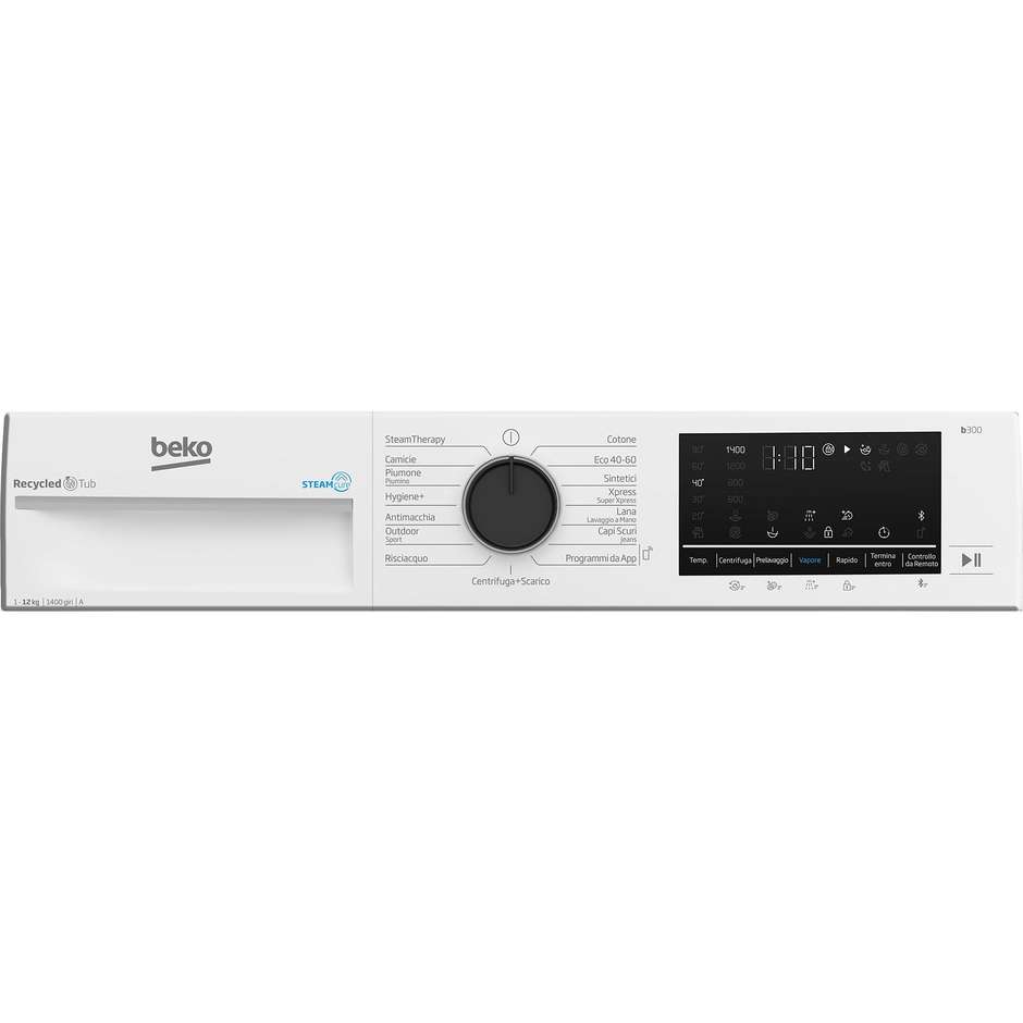 Beko BWT3124S Lavatrice Carica Frontale Capacita 12 Kg 1400 Giri/min Classe A Colore Bianco