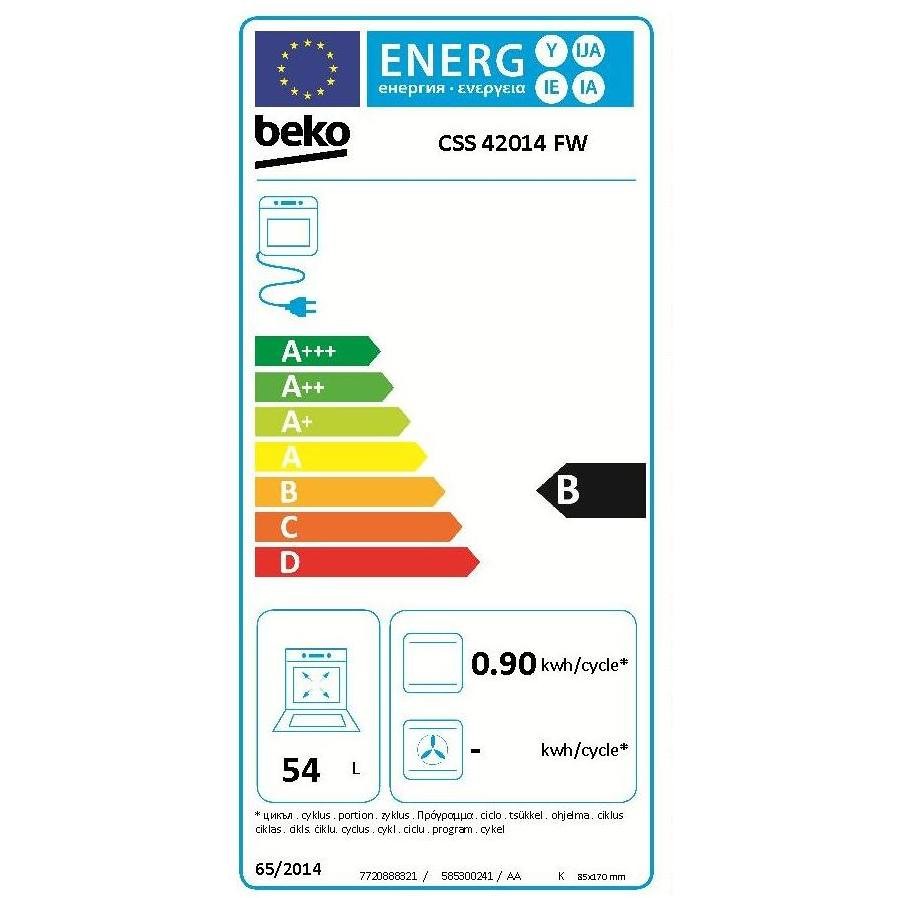 Beko CSS42014FW Cucina Compatta 50x50 cm 4 Fuochi Gas con Sicurezza Forno Elettrico Statico con Grill 54 L Classe A Bianco