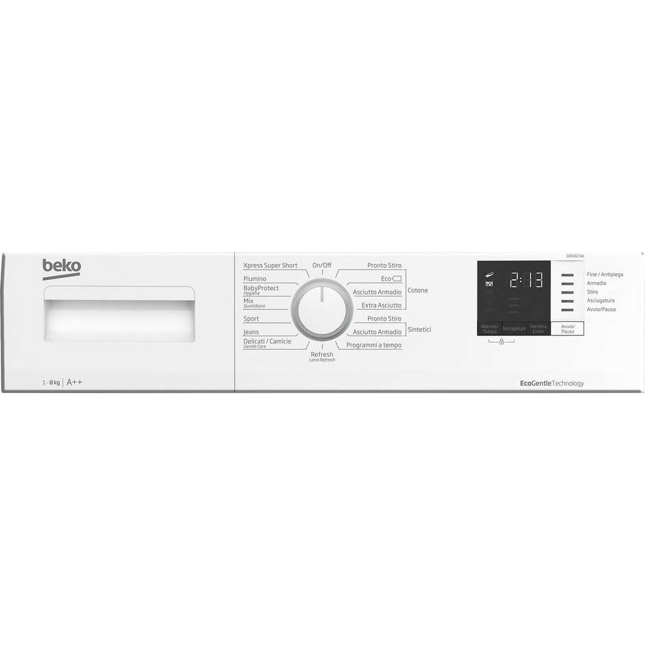 Beko DRX823W Asciugatrice Pompa di Calore 8 Kg Classe A+++ colore bianco