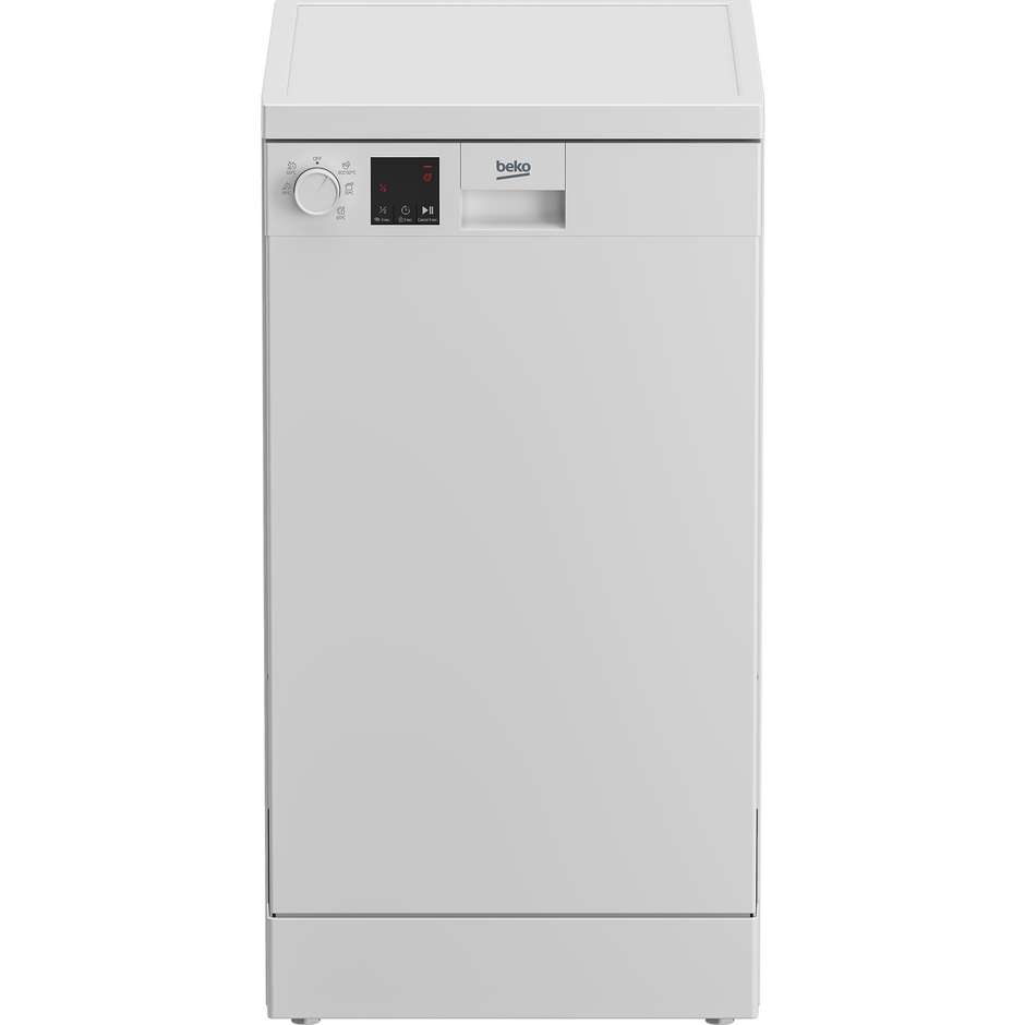 Beko DVS05024W Lavastoviglie Slim 45 cm Libera Installazione 10 Coperti 49 dB Quick&Shine 58 Minuti Mezzo Carico Classe E Bianco