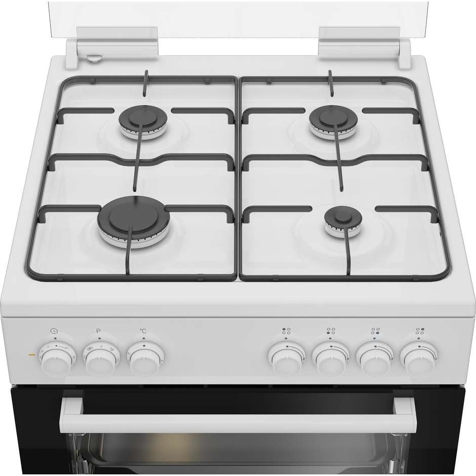 Beko FBE62011WC Cucina 60x60 4 Fuochi Forno Elettrico Ventilato Capacita forno 72 Lt Classe A Colore Bianco