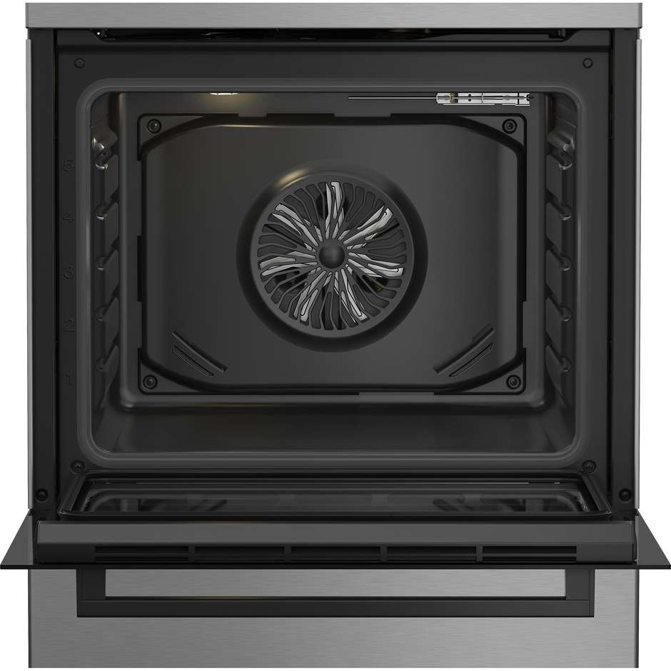 Beko FBE62120XD Cucina 60x60 cm 4 Fuochi Gas High-Efficiency Forno Elettrico Multifunzione 66 L Display Digitale Classe A Inox