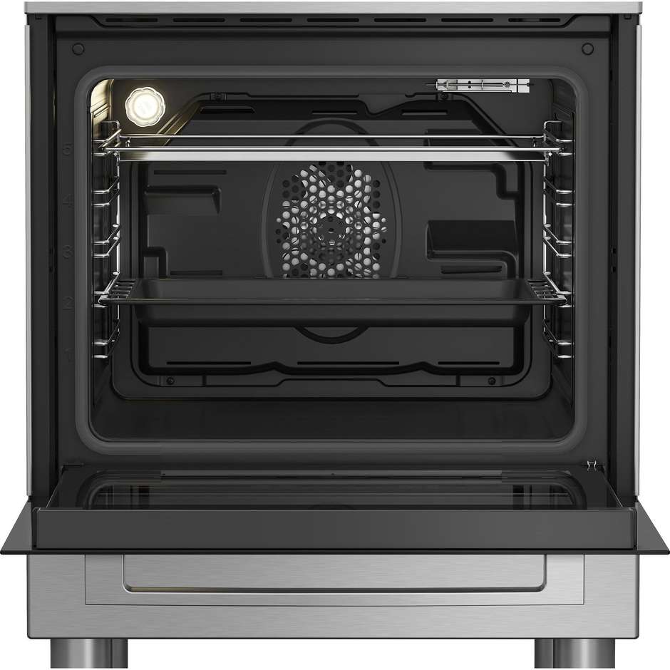 Beko FSE69300X Cucina 60x60 cm Piano Induzione 4 Zone Booster Forno Elettrico Multifunzione 72 L Display Touch LED Classe A Inox