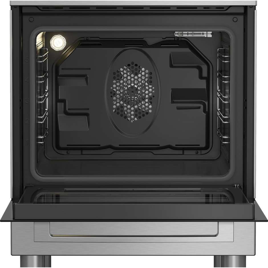 Beko FSE69300X Cucina 60x60 cm Piano Induzione 4 Zone Booster Forno Elettrico Multifunzione 72 L Display Touch LED Classe A Inox
