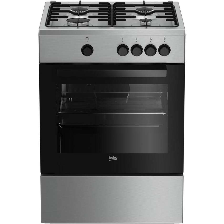 Beko FSG62000DX Cucina 60x60 4 fuochi a gas forno a gas 64 litri colore inox