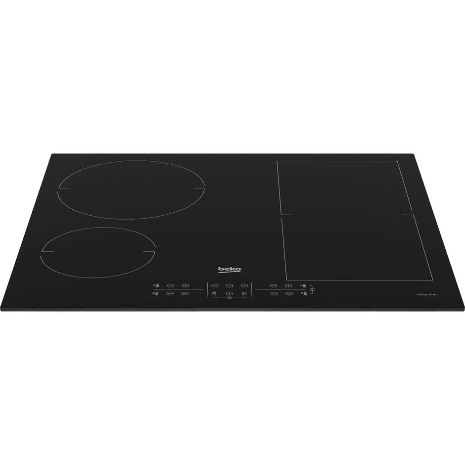 Beko HII64210FM Piano Cottura a Induzione 60 cm 4 Zone con IndyFlex Power Management 7200W Vetroceramica Nero