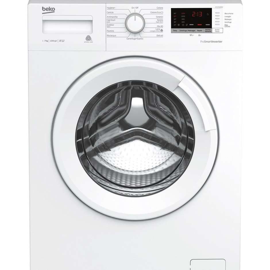 Beko WTX71232WI Lavatrice Caricamento frontale Capacita 7 Kg 1200 Giri/min Classe A+++ Colore Bianco