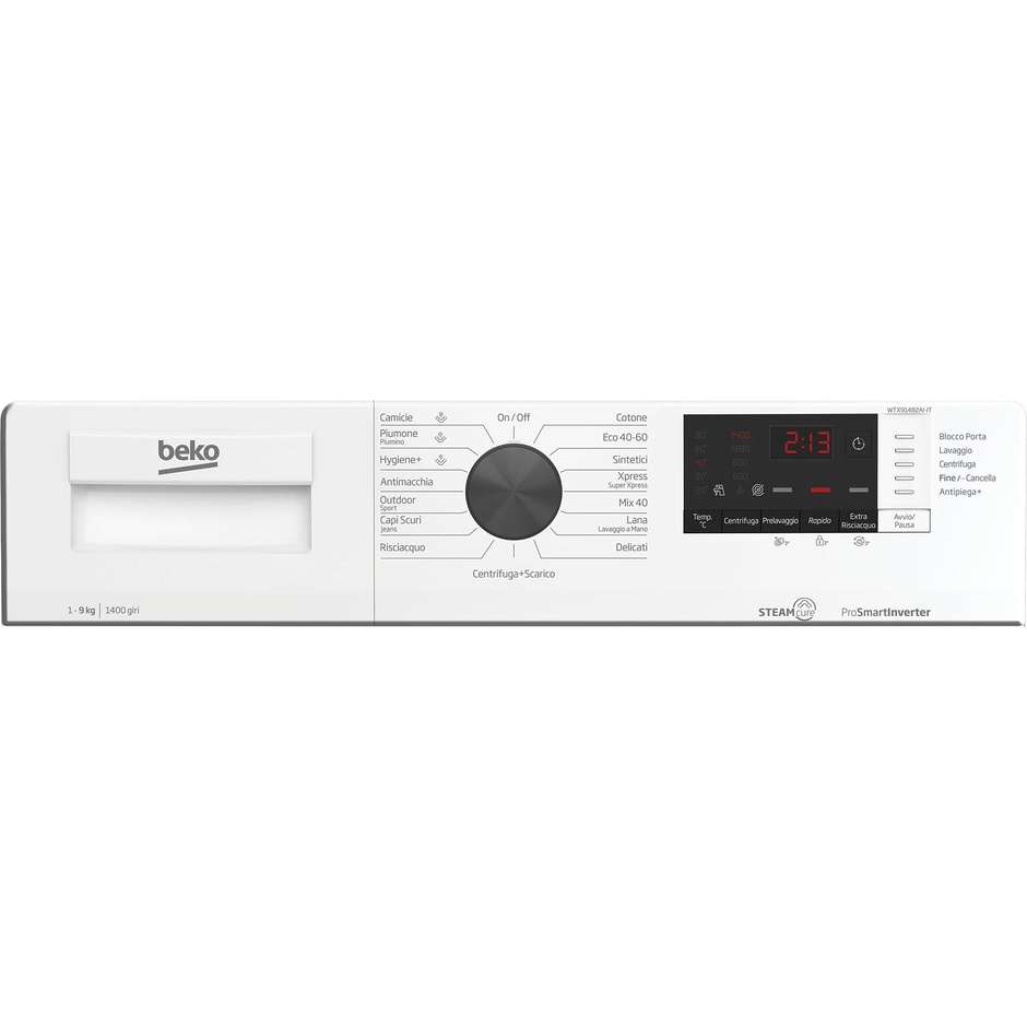 Beko WTX91482AI-IT Lavatrice Carica frontale Capacita 9 kg 1400 Giri/min Classe A Colore Bianco