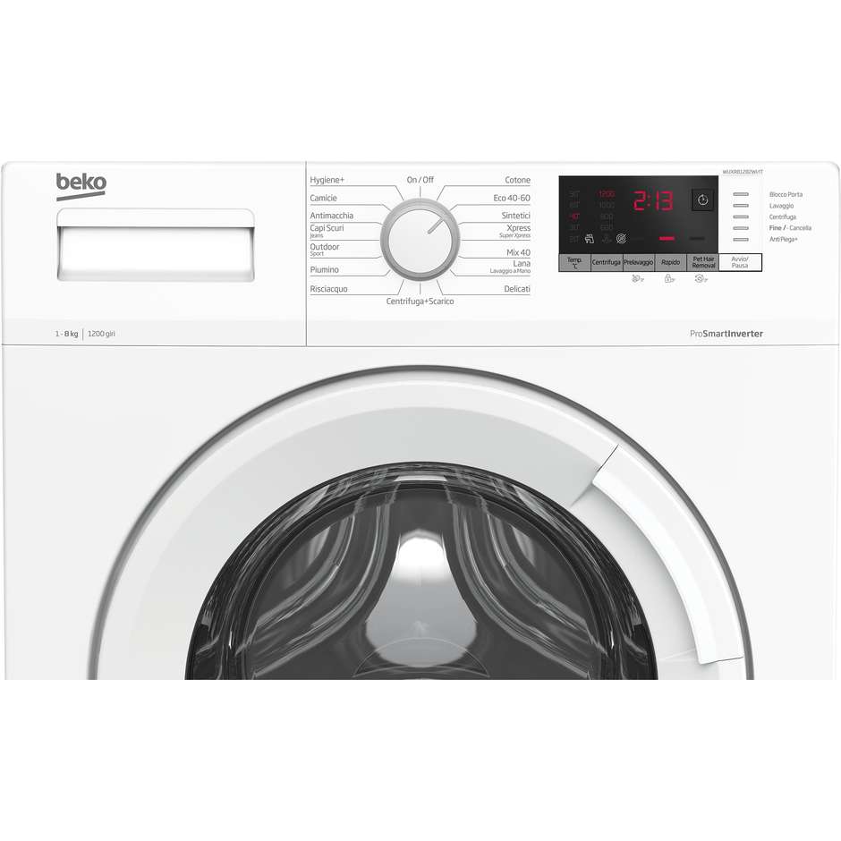 Beko WUXR81282WI/IT Lavatrice Caricamento frontale Capacita 8 kg 1200 Giri/min Classe A Colore Bianco