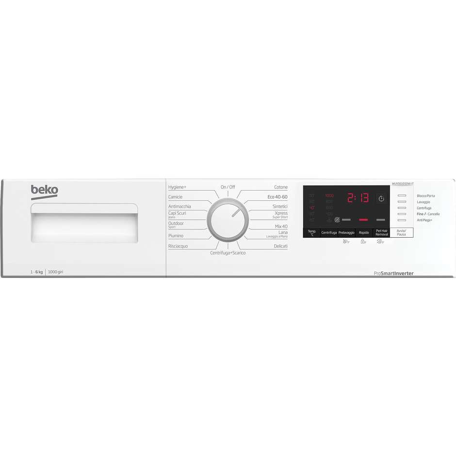 Beko WUXS61032W Lavatrice Carica Frontale Capacita 6 kg 1000 Giri/min Classe D Colore Bianco