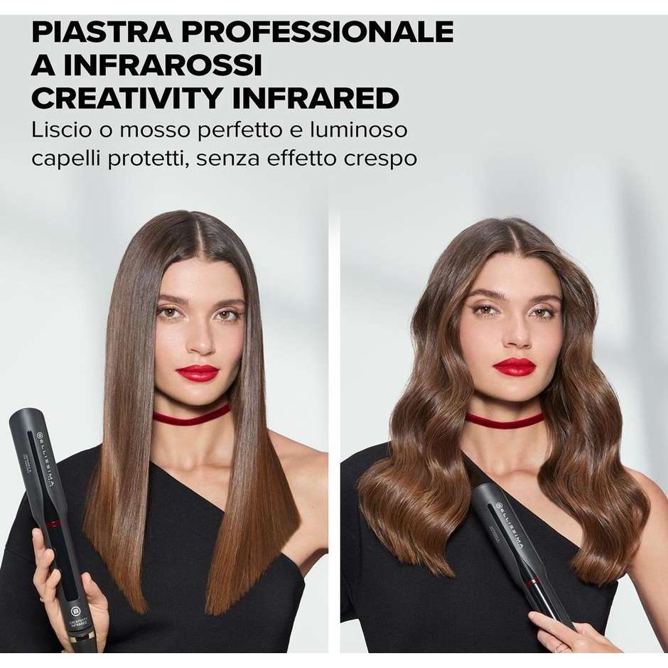 Bellissima Imetec Piastra per capelli 11 temperature regolabili da 130 °C a 230 °C Potenza 60 W Colore Nero