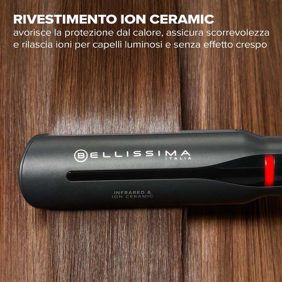 Bellissima Imetec Piastra per capelli 11 temperature regolabili da 130 °C a 230 °C Potenza 60 W Colore Nero