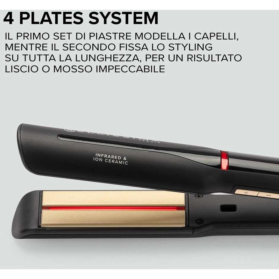 Bellissima Imetec Piastra per capelli 11 temperature regolabili da 130 °C a 230 °C Potenza 60 W Colore Nero