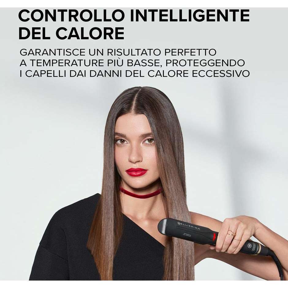Bellissima Imetec Piastra per capelli 11 temperature regolabili da 130 °C a 230 °C Potenza 60 W Colore Nero