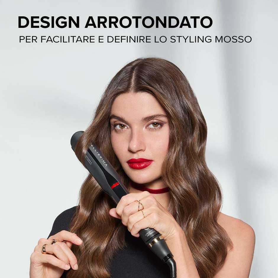 Bellissima Imetec Piastra per capelli 11 temperature regolabili da 130 °C a 230 °C Potenza 60 W Colore Nero