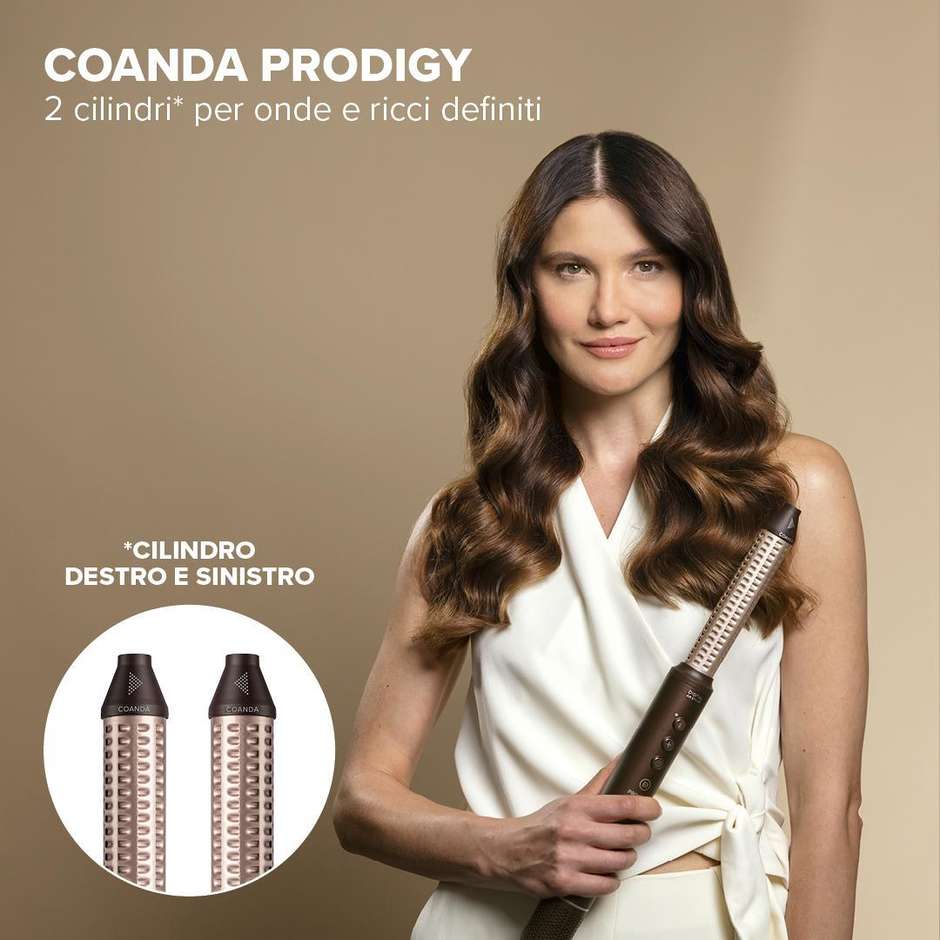 Bellissima Imetec Prodigy 11956 Styler Digitale ad Aria 6 in 1 Marrone 1200W