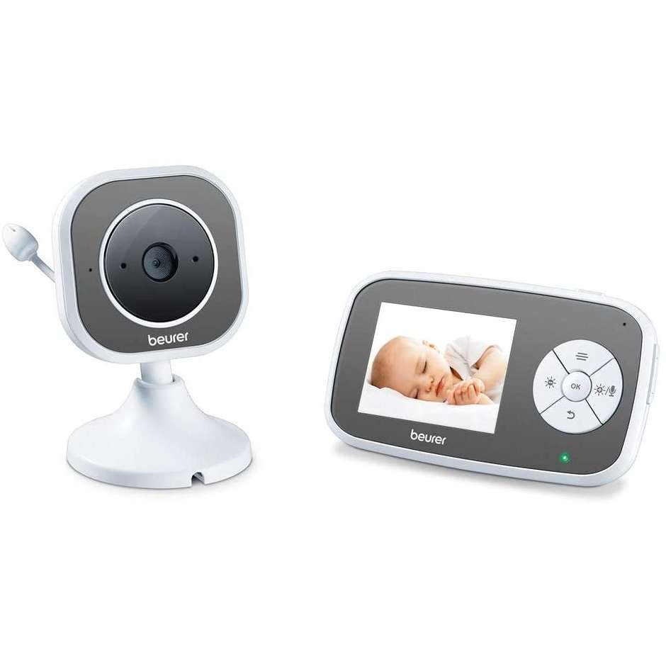 Beurer BY110 Baby Monitor 2,8" LCD 21 Canali Portata 300 m colore bianco e grigio