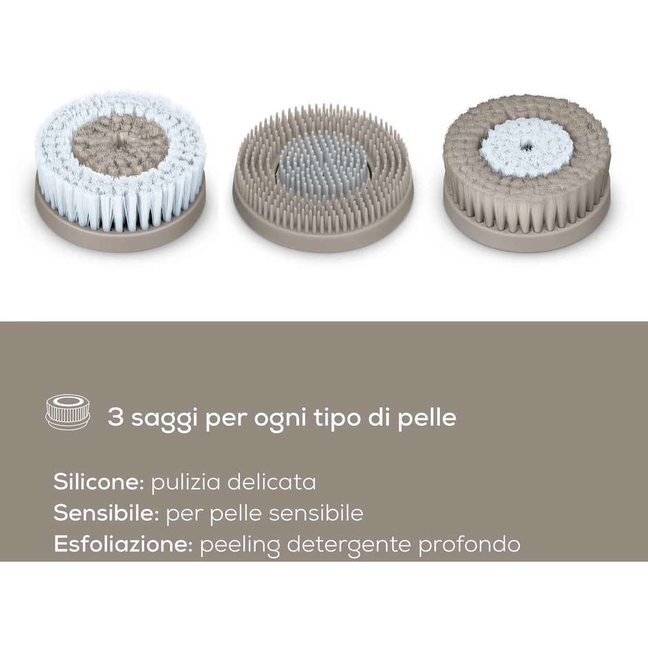 Beurer FC 59 Dual Spazzola Viso Elettrica 3 Accessori Batteria Ricaricabile