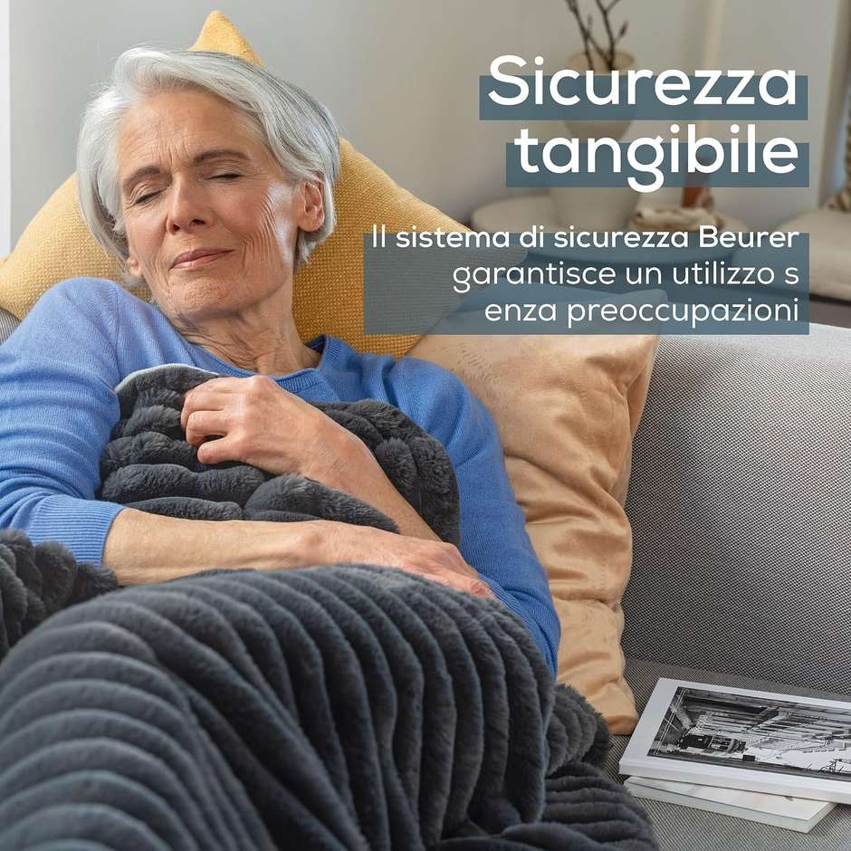 Beurer HD 82 Stockholm Termocoperta 180 × 130 cm 6 livelli grigio scuro
