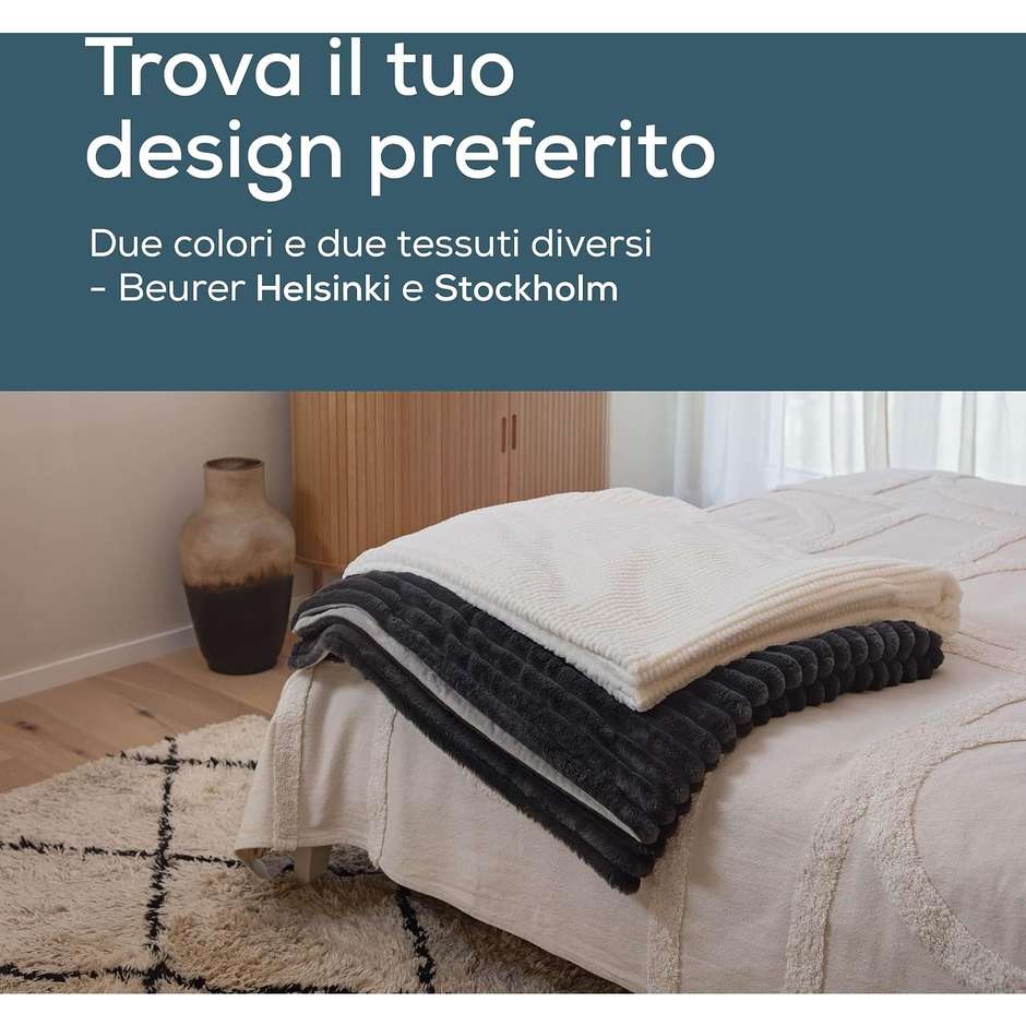 Beurer HD 82 Stockholm Termocoperta 180 × 130 cm 6 livelli grigio scuro