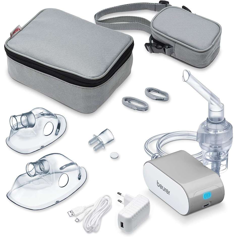Beurer IH 58 Aerosol Portatile Ultra-Silenzioso con Compressore Micro-Pistone Grigio
