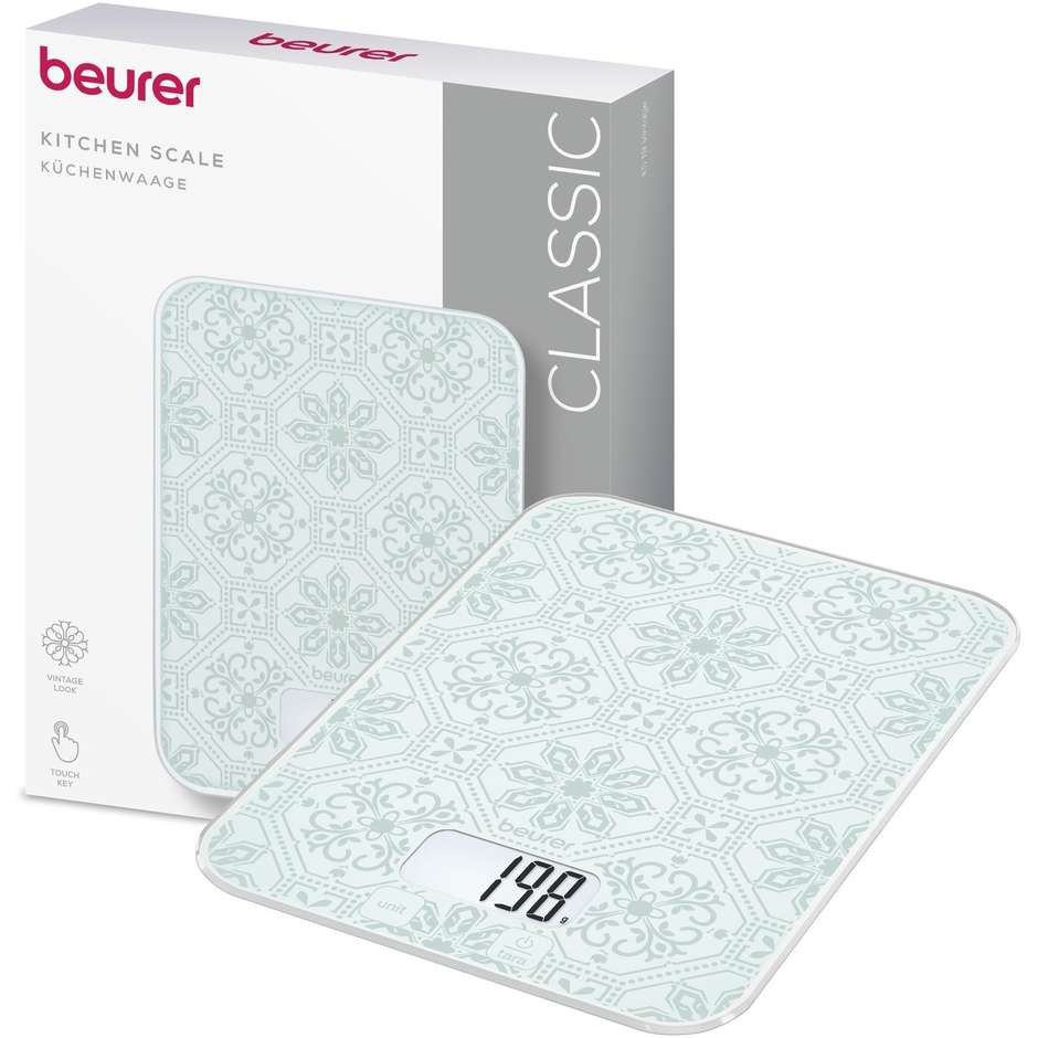 Beurer KS 19 Vintage Bilancia da cucina in vetro 5 kg 1 g