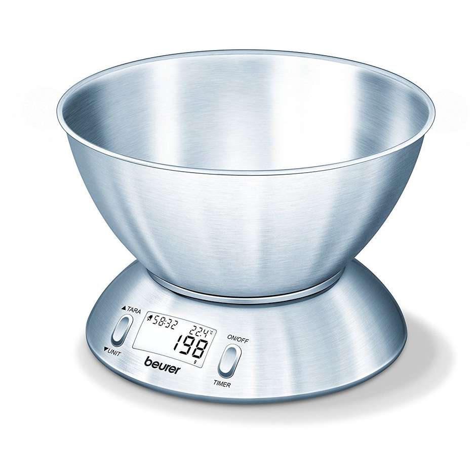 Beurer KS 54 bilancia da cucina con timer capacità 1,5 litri inox