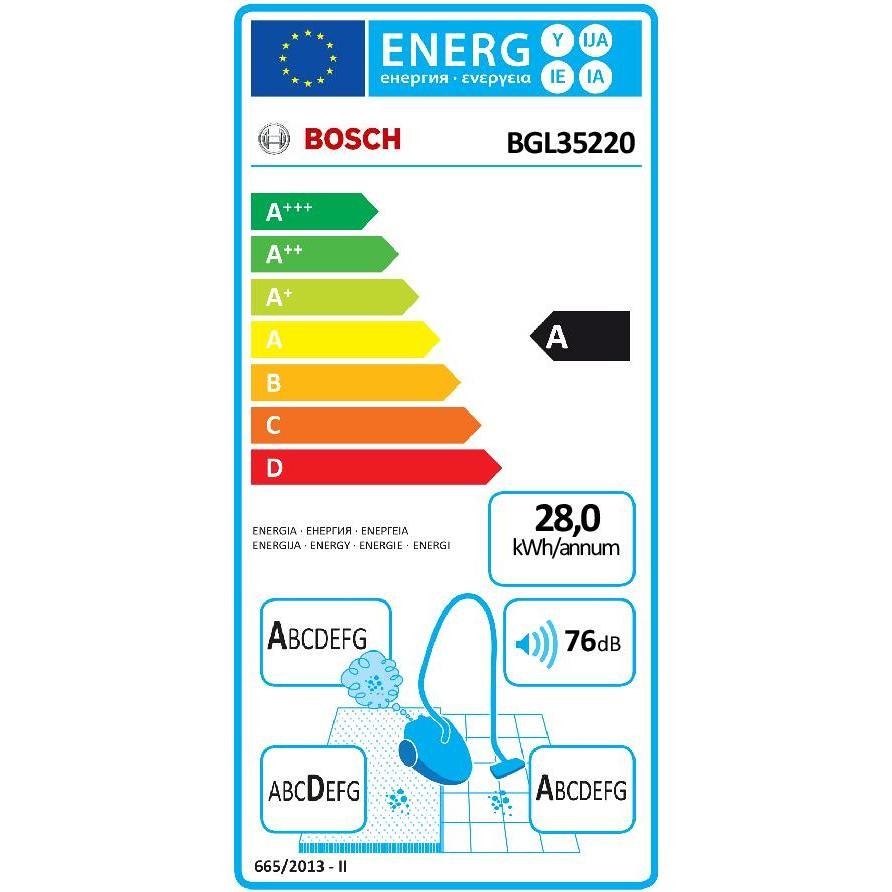 BGL35220 Bosch aspirapolvere con sacco classe A 600w azzurro