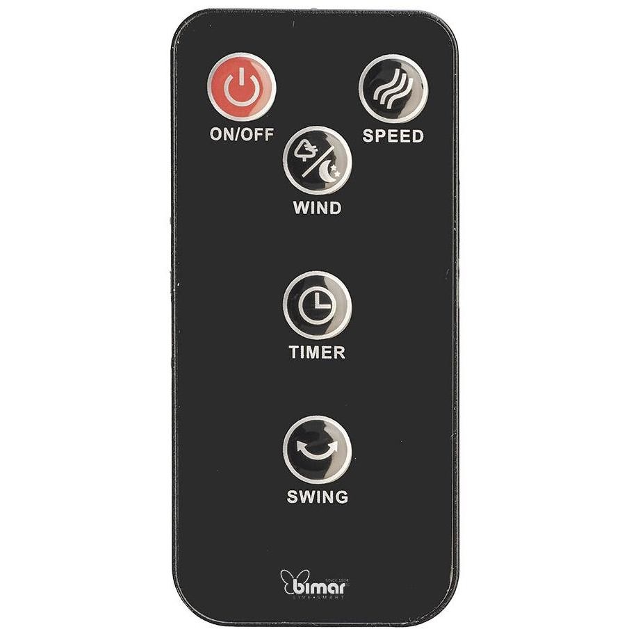 Bimar VC112 Ventilatore a Colonna Torre senza Pale 3 Velocita Colore Nero