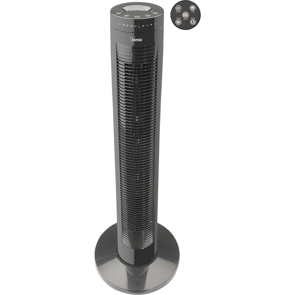 Bimar Ventilatore a torre 80 cm Silenzioso Colore Nero